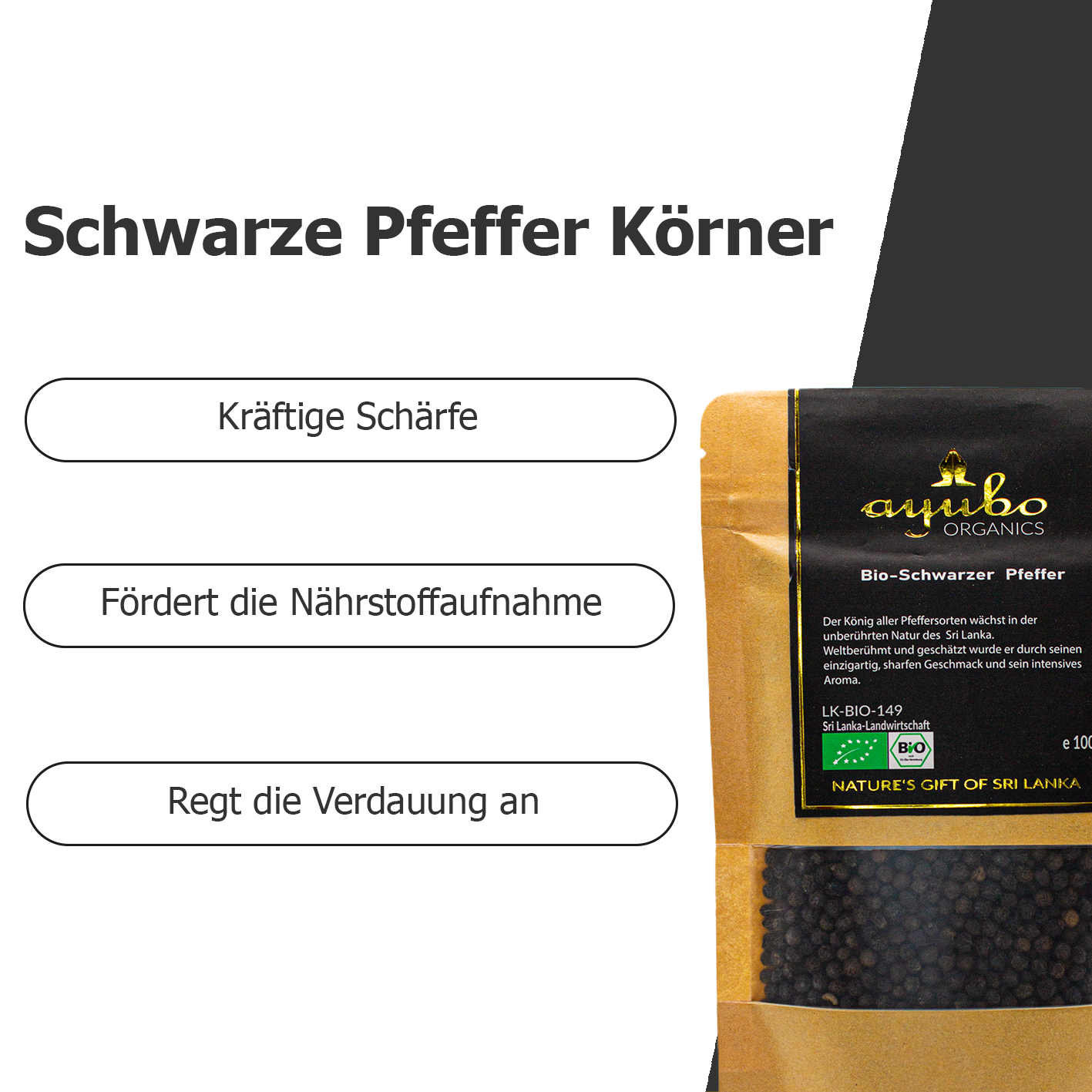 Schwarzer Pfeffer Körner