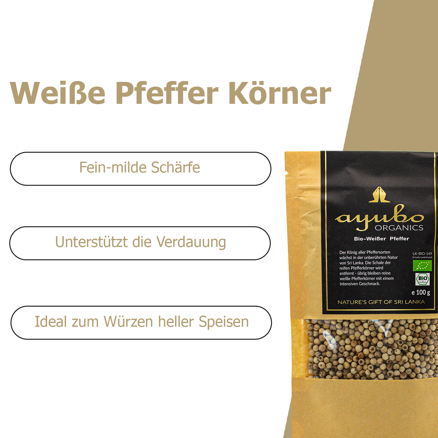 Weißer Pfeffer Körner